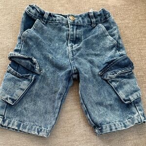 Kids' Blue Denim Cargo Shorts